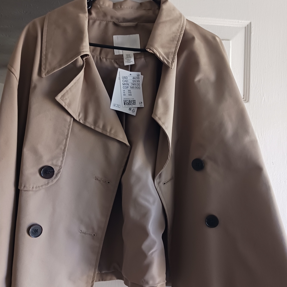 Women's Tan Double-Breasted Jacket